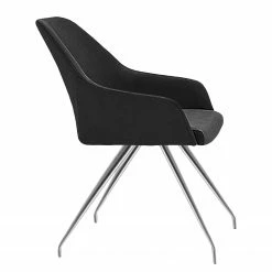 Loftscape Chaises à accoudoirs Tibau (lot de 2) - Imitation cuir / Acier inoxydable - Anthracite -Chaises Boutique 1000139360 181116 15575903 GALLERYIMAGES P000000001000139360