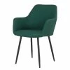 Tenzo Chaises à accoudoirs Linn - Tissu / Métal - Noir - Vert sapin -Chaises Boutique 1000144180 190417 08222100002 IMAGE P000000001000144180