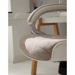 Furnitive Fauteuil de bureau Austinmer - Microfibre / Imitation cuir - Beige / Blanc -Chaises Boutique 1000147208 200819 06140900008 DETAILS P000000001000147208
