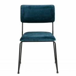 Ars manufacti Chaises Paulista (lot de 2) - Velours/ Métal - Bleu pétrole -Chaises Boutique 1000163209 190315 15250300158 GALLERYIMAGES P000000001000163209