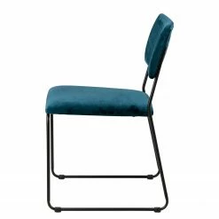 Ars manufacti Chaises Paulista (lot de 2) - Velours/ Métal - Bleu pétrole -Chaises Boutique 1000163209 190315 15250300159 GALLERYIMAGES P000000001000163209