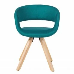 Mørteens Chaise à accoudoirs Buggio - Tissu / Hévéa massif - Tissu Cors: Pétrole - 1 chaise -Chaises Boutique 1000164525 210521 08454700002 DETAILS P000000001000164525