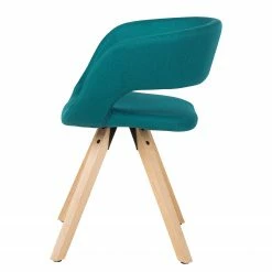 Mørteens Chaise à accoudoirs Buggio - Tissu / Hévéa massif - Tissu Cors: Pétrole - 1 chaise -Chaises Boutique 1000164525 210521 08454700003 DETAILS P000000001000164525