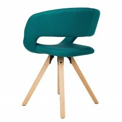 Mørteens Chaise à accoudoirs Buggio - Tissu / Hévéa massif - Tissu Cors: Pétrole - 1 chaise -Chaises Boutique 1000164525 210521 08454700004 DETAILS P000000001000164525