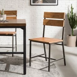 Ars manufacti Chaises Manchester II (lot de 2) - Acacia massif / Métal - Acacia / Noir -Chaises Boutique 1000164684 191111 08414100001 MOOD DETAILS P000000001000164684 mood