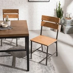 Ars manufacti Chaises Manchester II (lot de 2) - Acacia massif / Métal - Acacia / Noir -Chaises Boutique 1000164684 191111 08414100002 DETAILS P000000001000164684