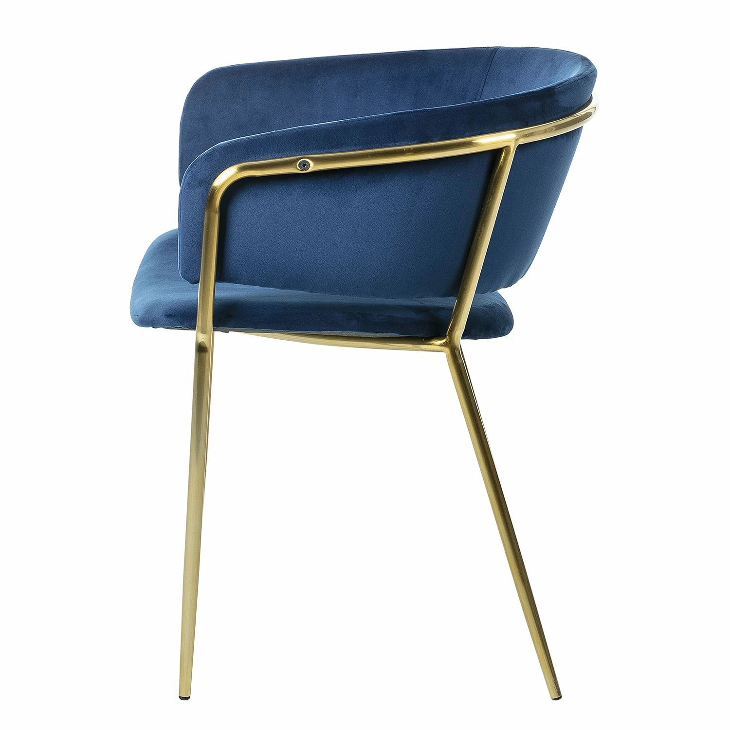 Jack & Alice Chaise à accoudoirs Vilhena I (lot de 2) - Velours / Acier - Doré - Bleu foncé 4 Jack & Alice Chaise à accoudoirs Vilhena I (lot de 2) - Velours / Acier - Doré - Bleu foncé – Image 2