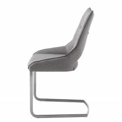 Fredriks Chaises cantilever Nidri (lot de 2) - Tissage à plat / Acier inoxydable - Gris clair -Chaises Boutique 1000169167 191009 12154000014 DETAILS P000000001000169167