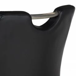 Fredriks Chaises cantilever Ratos (lot de 2) - Imitation cuir / Acier inoxydable - Noir -Chaises Boutique 1000169678 220404 034 DETAILS P000000001000169678