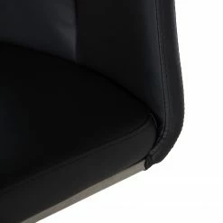 Fredriks Chaises cantilever Ratos (lot de 2) - Imitation cuir / Acier inoxydable - Noir -Chaises Boutique 1000169678 220404 037 DETAILS P000000001000169678