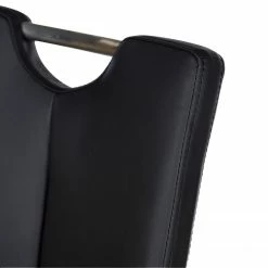 Fredriks Chaises cantilever Ratos (lot de 2) - Imitation cuir / Acier inoxydable - Noir -Chaises Boutique 1000169678 220404 039 DETAILS P000000001000169678