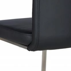 Fredriks Chaises cantilever Ratos (lot de 2) - Imitation cuir / Acier inoxydable - Noir -Chaises Boutique 1000169678 220404 040 DETAILS P000000001000169678