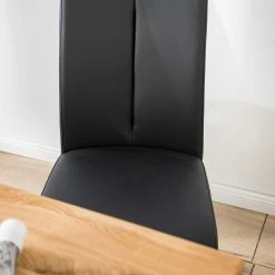 Fredriks Chaises cantilever Ratos (lot de 2) - Imitation cuir / Acier inoxydable - Noir -Chaises Boutique 1000169678 220819 035 DETAILS P000000001000169678