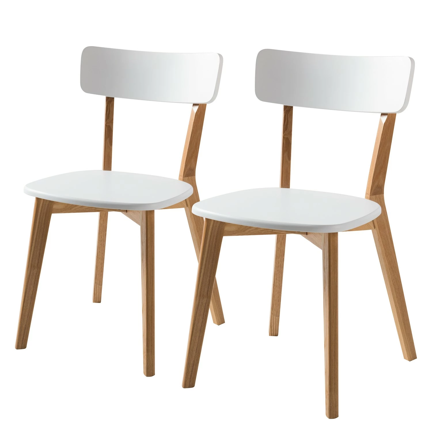 Mørteens Chaises Rob (lot de 2) - Partiellement en frêne massif - Blanc / Frêne 3 Mørteens Chaises Rob (lot de 2) - Partiellement en frêne massif - Blanc / Frêne