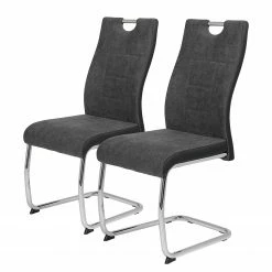 Loftscape Chaise cantilever La Luna - Anthracite - Lot de 2