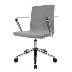 Topstar Chaise de bureau Cube III - Tissu / Acier - Chrome - Gris clair