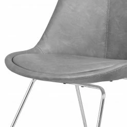 Tenzo Chaises Gina VI (lot de 2) - Imitation cuir / Métal - Gris / Chrome -Chaises Boutique 1000175505 190614 06463600008 GALLERYIMAGES P000000001000175505