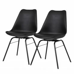 Tenzo Chaises Gina V (lot de 2) - Matière plastique / Métal - Noir