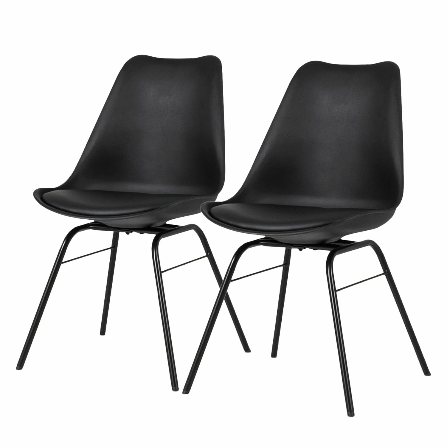 Tenzo Chaises Gina V (lot de 2) - Matière plastique / Métal - Noir 3 Tenzo Chaises Gina V (lot de 2) - Matière plastique / Métal - Noir