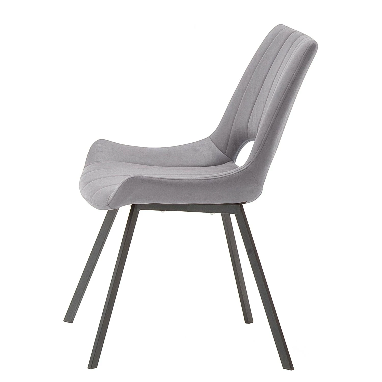 Loftscape Chaises Gingin (lot de 2) - Microfibre / Métal - Anthracite / Chrome - Gris clair 5 Loftscape Chaises Gingin (lot de 2) - Microfibre / Métal - Anthracite / Chrome - Gris clair – Image 3