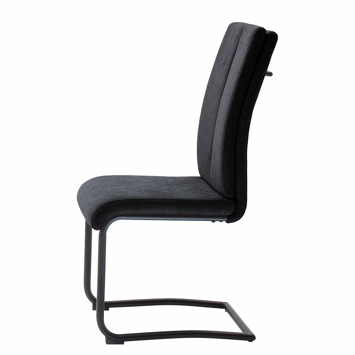 Loftscape Chaises cantilever Ingal - Tissage à plat / Métal - Anthracite / Noir mat - Lot de 2 4 Loftscape Chaises cantilever Ingal - Tissage à plat / Métal - Anthracite / Noir mat - Lot de 2 – Image 2