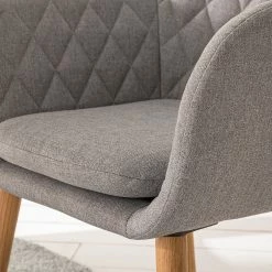 Mørteens Chaise à accoudoirs Amalis - Tissu / Chêne massif - Gris / Chêne -Chaises Boutique 1000176578 200212 11371700008 DETAILS P000000001000176578