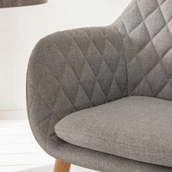 Mørteens Chaise à accoudoirs Amalis - Tissu / Chêne massif - Gris / Chêne -Chaises Boutique 1000176578 200212 11371700009 DETAILS P000000001000176578