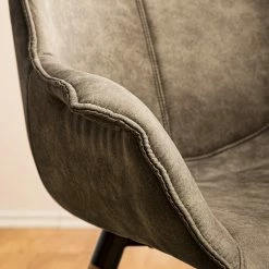 Ars manufacti Chaise à accoudoirs Kantii I - Microfibre / Chêne massif - Gris silex vintage - 1 chaise -Chaises Boutique 1000176705 200302 11494000011 DETAILS P000000001000176705