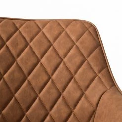 Mørteens Chaise à accoudoirs Pori II - Imitation cuir / Chêne massif - Marron - 1 chaise -Chaises Boutique 1000176717 200615 06211600005 DETAILS P000000001000176717