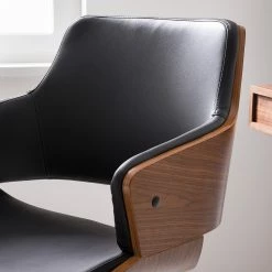 Studio Copenhagen Chaise de bureau Elzito - Imitation cuir / Acier - Noir / Chrome -Chaises Boutique 1000176721 190614 12071600104 GALLERYIMAGES P000000001000176721