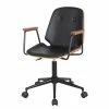 Mørteens Chaise de bureau pivotante Ganalu II - Imitation cuir - Noir / Noyer -Chaises Boutique 1000176723 190614 12071900123 IMAGE P000000001000176723