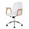Mørteens Chaise de bureau pivotante Kinnula - Imitation cuir - Frêne / Blanc