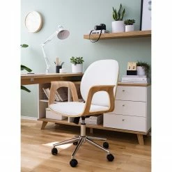 Mørteens Chaise de bureau pivotante Kinnula - Imitation cuir - Frêne / Blanc -Chaises Boutique 1000176724 200422 15414400003 MOOD DETAILS P000000001000176724 mood