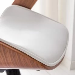 Fredriks Chaise de bureau pivotante Viiki - Imitation cuir / Acier inoxydable - Blanc / Noyer -Chaises Boutique 1000176727 210212 13382900013 DETAILS P000000001000176727