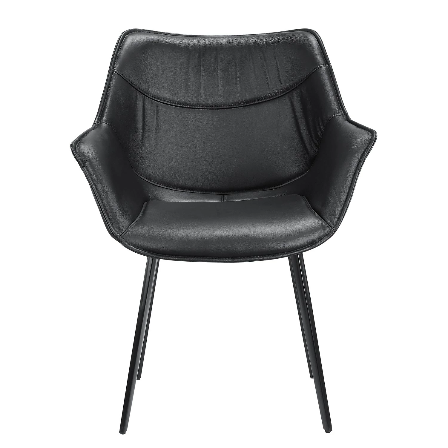 Studio Copenhagen Chaise de salle à manger Balimo - Cuir véritable / Métal - Noir 7 Studio Copenhagen Chaise de salle à manger Balimo - Cuir véritable / Métal - Noir – Image 5