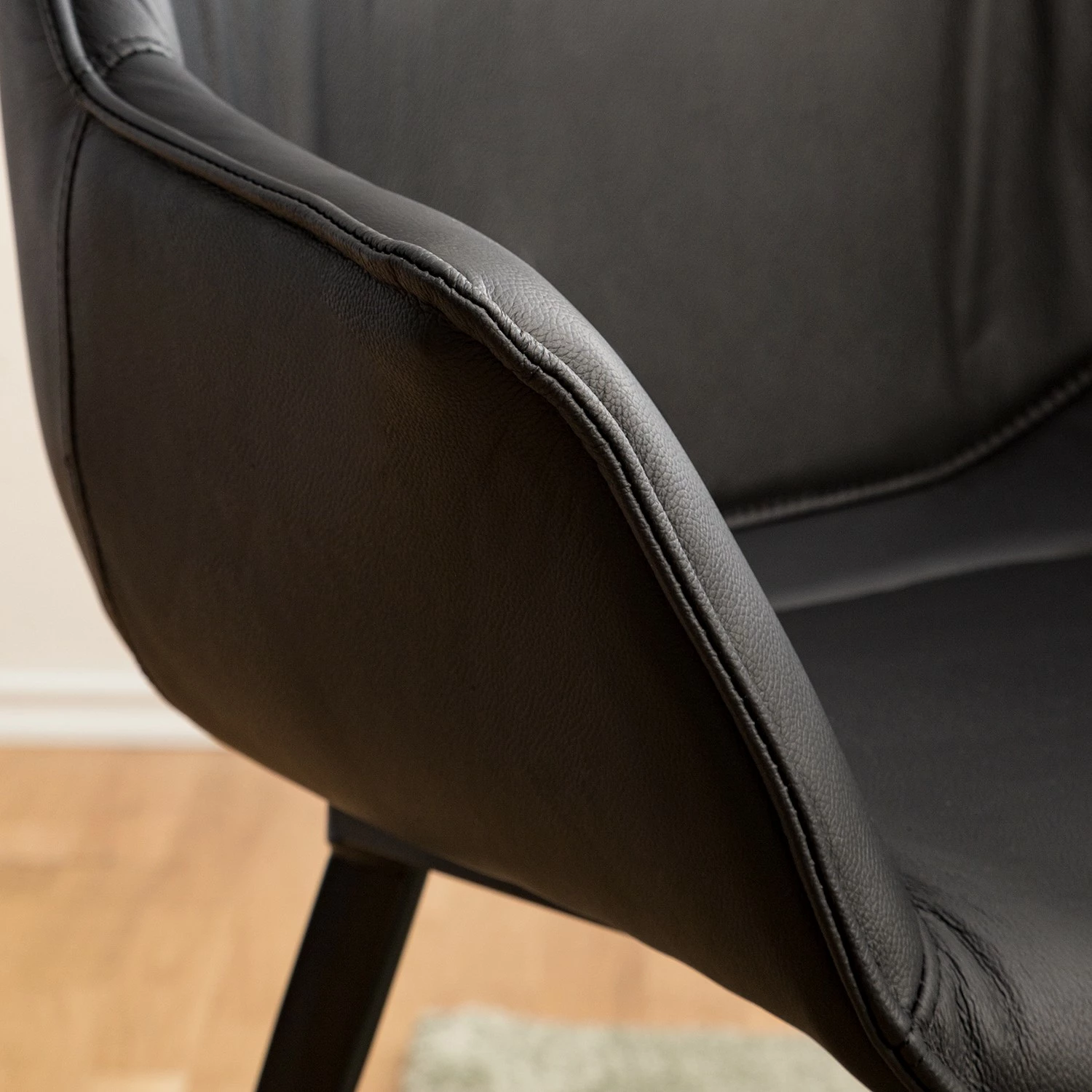 Studio Copenhagen Chaise de salle à manger Balimo - Cuir véritable / Métal - Noir 15 Studio Copenhagen Chaise de salle à manger Balimo - Cuir véritable / Métal - Noir – Image 13