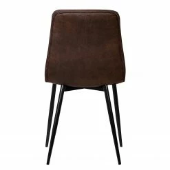 Ars manufacti Chaise capitonnée Tervo - microfibre / Acier - Microfibre Colby: Marron foncé vintage - Lot de 2 -Chaises Boutique 1000176747 201013 13591400051 DETAILS P000000001000176747