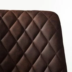 Ars manufacti Chaise capitonnée Tervo - microfibre / Acier - Microfibre Colby: Marron foncé vintage - Lot de 2 -Chaises Boutique 1000176747 201013 13591500052 DETAILS P000000001000176747