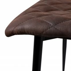 Ars manufacti Chaise capitonnée Tervo - microfibre / Acier - Microfibre Colby: Marron foncé vintage - Lot de 2 -Chaises Boutique 1000176747 201013 13591700054 DETAILS P000000001000176747