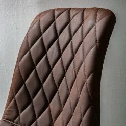Ars manufacti Chaise capitonnée Tervo - microfibre / Acier - Microfibre Colby: Marron foncé vintage - Lot de 2 -Chaises Boutique 1000176747 201013 13591800056 DETAILS P000000001000176747