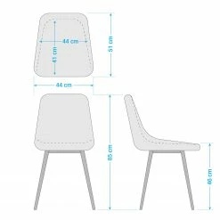 Ars manufacti Chaise capitonnée Tervo - microfibre / Acier - Microfibre Colby: Marron foncé vintage - Lot de 2 -Chaises Boutique 1000176747 201013 14343900099 SKETCH DETAILS P000000001000176747 sketch