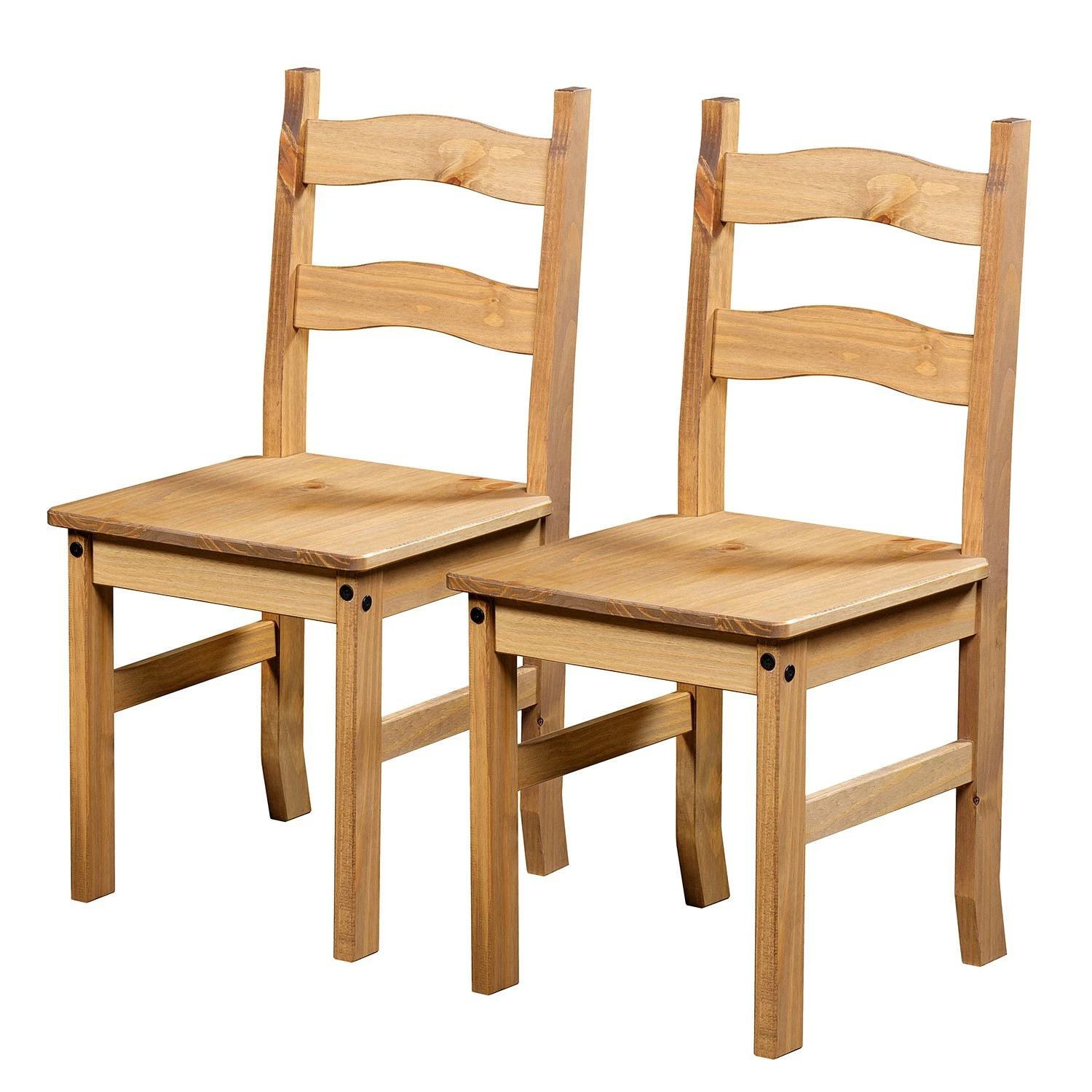Maison Belfort Chaises Finca Rustica (lot de 2) - Pin massif - Epicéa naturel 3 Maison Belfort Chaises Finca Rustica (lot de 2) - Pin massif - Epicéa naturel