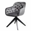 Jack & Alice Chaise Tibas - rotatif - Velours / Acier - Noir - Gris argenté -Chaises Boutique 1000178303 190621 06541000001 IMAGE P000000001000178303