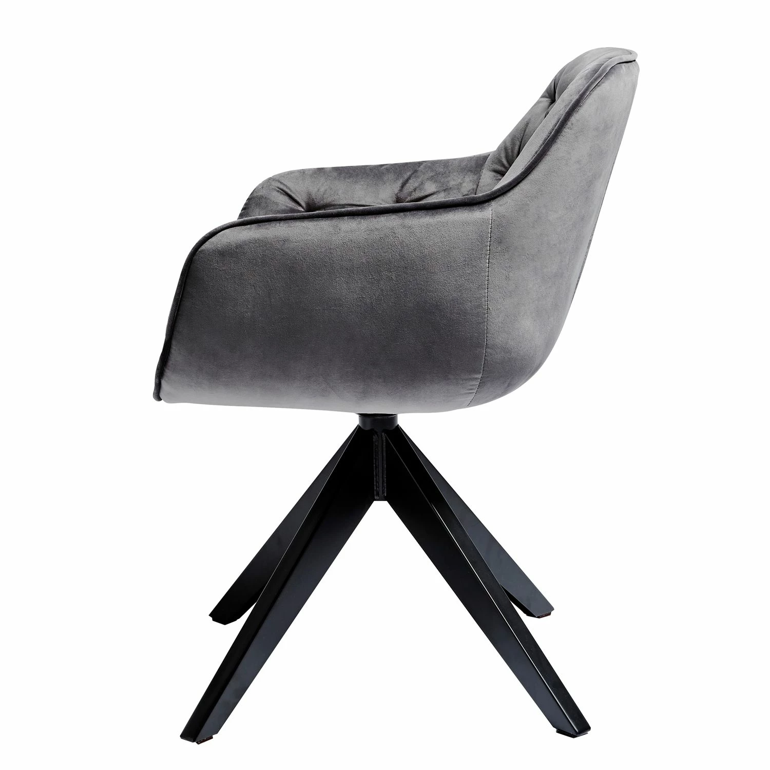 Jack & Alice Chaise Tibas - rotatif - Velours / Acier - Noir - Gris argenté 5 Jack & Alice Chaise Tibas - rotatif - Velours / Acier - Noir - Gris argenté – Image 3