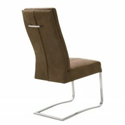 Fredriks Chaises cantilever Bury II (lot de 2) - Imitation cuir / Acier inoxydable - Sable -Chaises Boutique 1000178996 190725 10290600004 DETAILS P000000001000178996