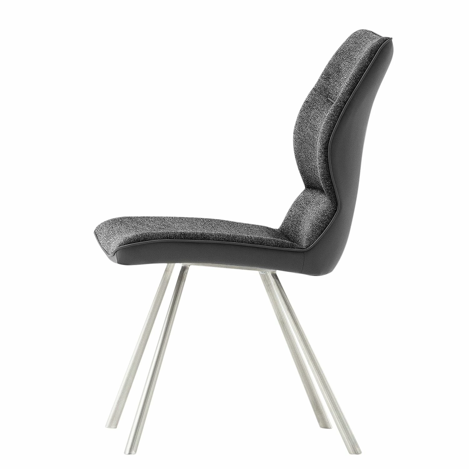 Fredriks Chaises Kiama (lot de 2) - Imitation cuir / Tissé à plat - Acier inoxydable - Anthracite 5 Fredriks Chaises Kiama (lot de 2) - Imitation cuir / Tissé à plat - Acier inoxydable - Anthracite – Image 3