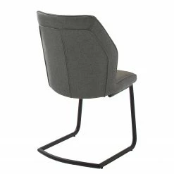 Fredriks Chaises cantilever Macapa (lot de 2) - Imitation cuir / Tissé à plat - Noir - Gris -Chaises Boutique 1000179034 190725 10291900125 DETAILS P000000001000179034