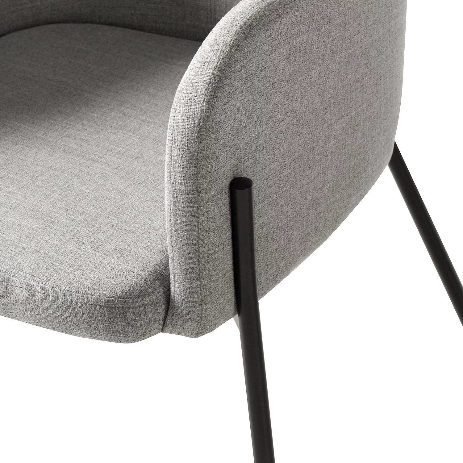 Mørteens Chaises à accoudoirs Menly - Tissu / Métal - Noir - Gris 10 Mørteens Chaises à accoudoirs Menly - Tissu / Métal - Noir - Gris – Image 8