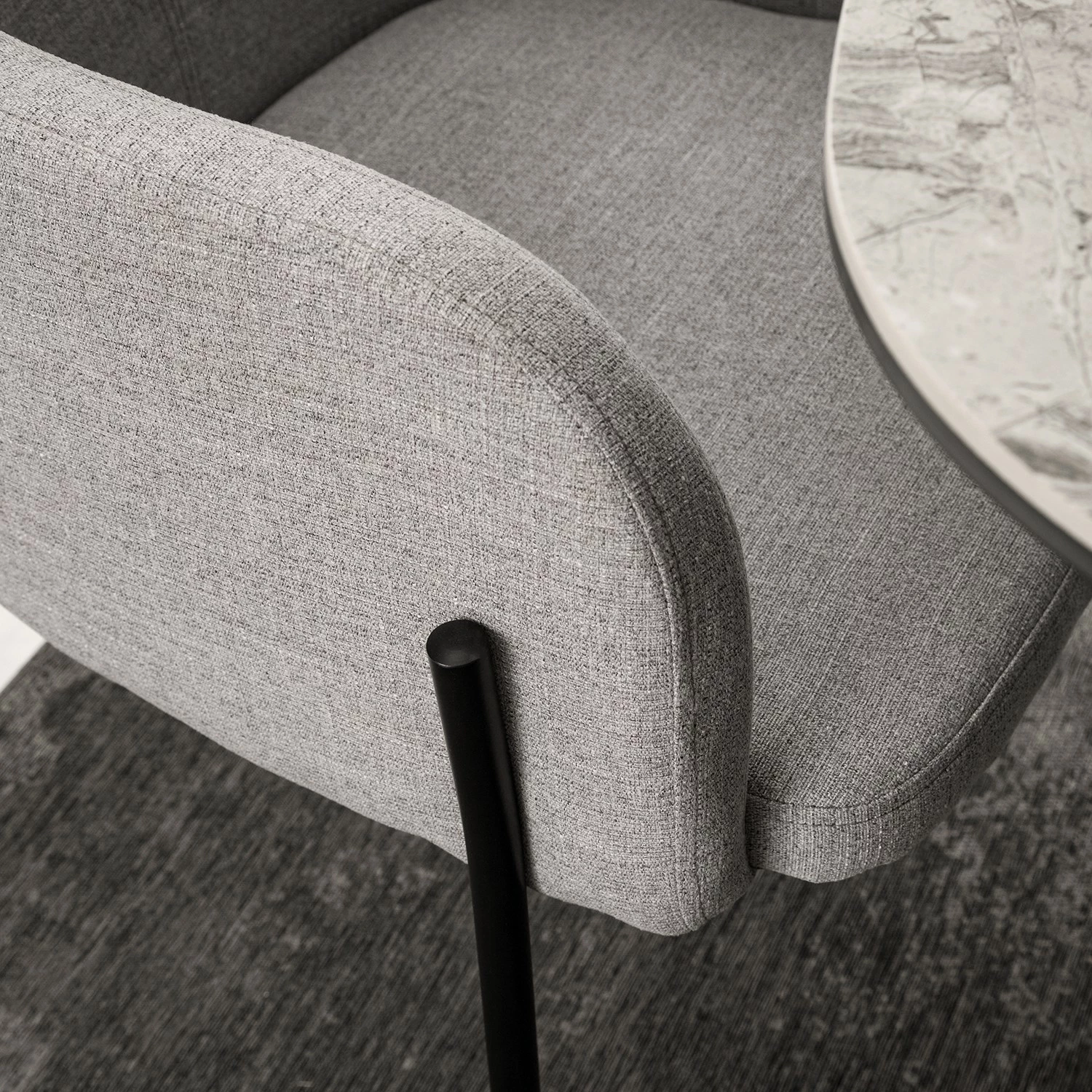 Mørteens Chaises à accoudoirs Menly - Tissu / Métal - Noir - Gris 16 Mørteens Chaises à accoudoirs Menly - Tissu / Métal - Noir - Gris – Image 14