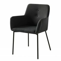 Mørteens Chaises à accoudoirs Mehle - Tissu / Métal - Noir - Anthracite